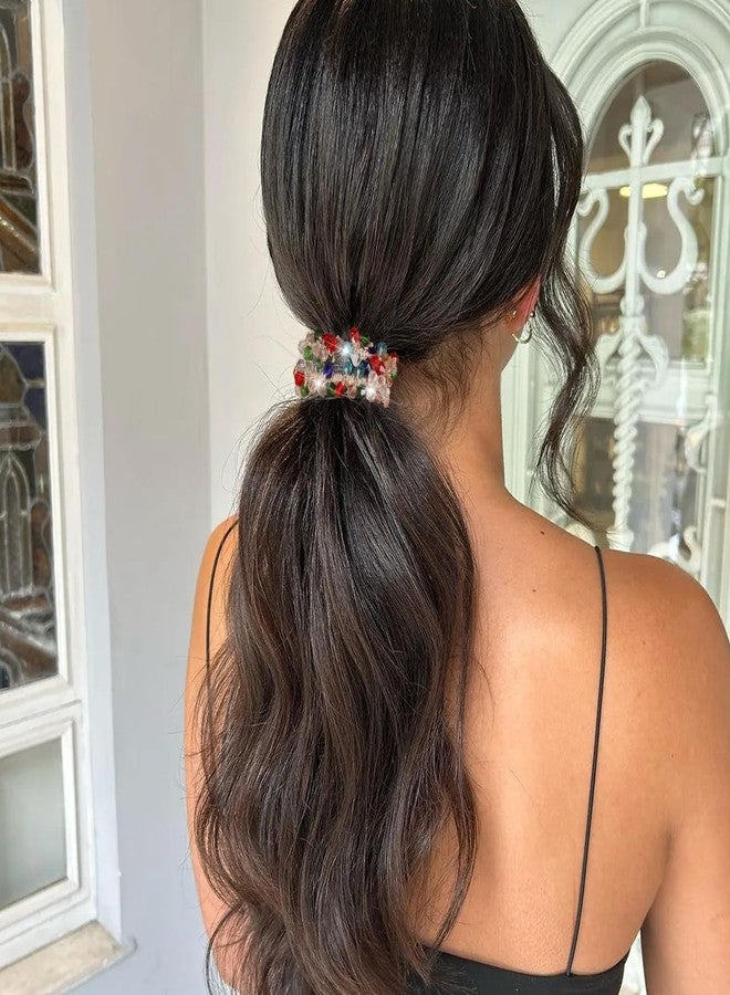 YBEATY مجموعة ربطات شعر مرصعة بأحجار الراين من YBEATY، 6 قطع، ربطات شعر مطاطية فاخرة عالية الارتفاع، إكسسوارات شعر مزينة بخرز كريستالي لامع، مجموعة ربطات شعر مزينة بالخرز للسيدات والفتيات - Image 4
